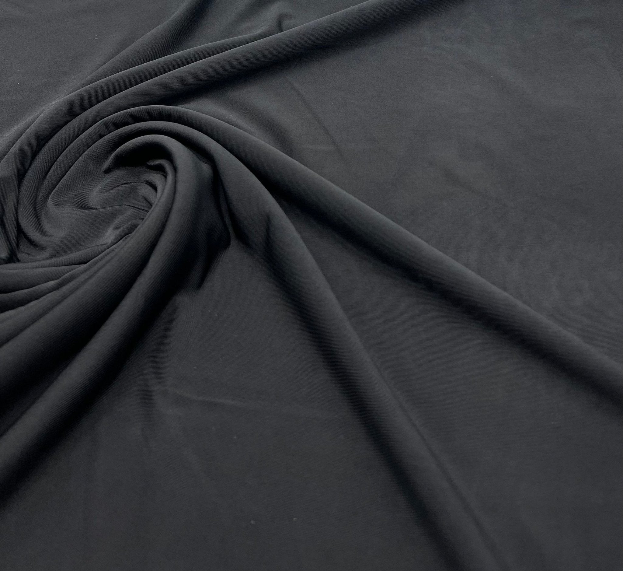 Black Plain Soft Touch Stretch Fabric - T9 Fabrics